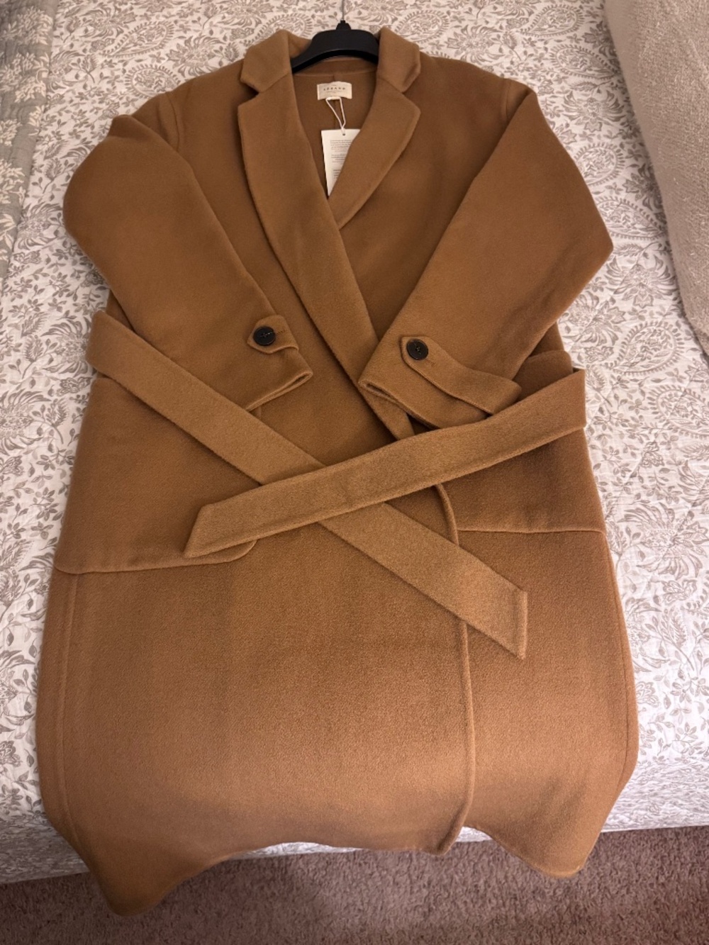 Sezane Mederick Coat Camel - Size 8 - Picture 8 of 12